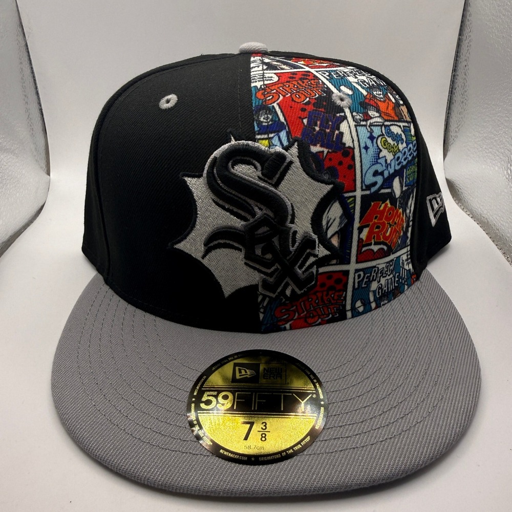 New Era 59FIFTY Chicago White Sox Players Weekend Comic Hat 7 3/8 Black Grey